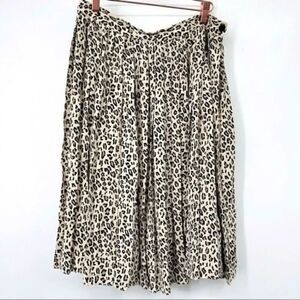 Dana Buchman pleaded 100% silk cheetah print skirt 14 BoxB